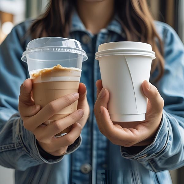 Cốc nhựa mỏng dễ bị móp méo làm giảm trải nghiệm khách hàng miền Bắc.