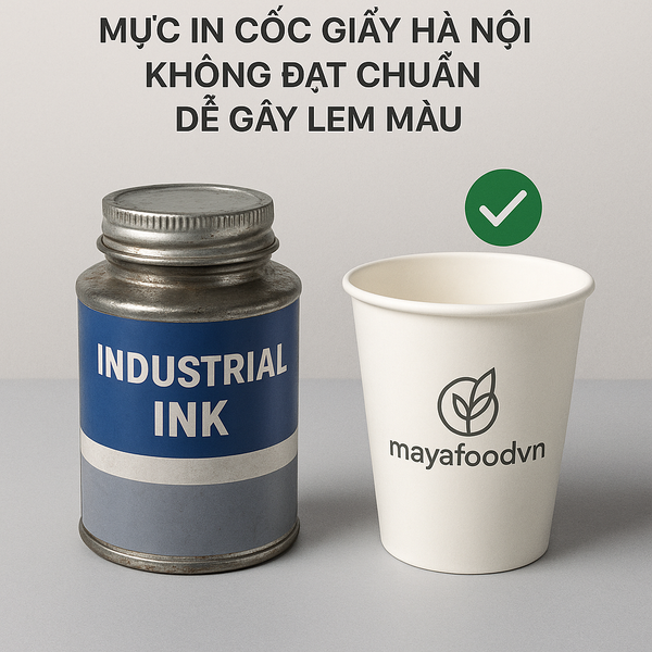 mực in cốc giấy Hà Nội không đạt chuẩn dễ gây lem màu