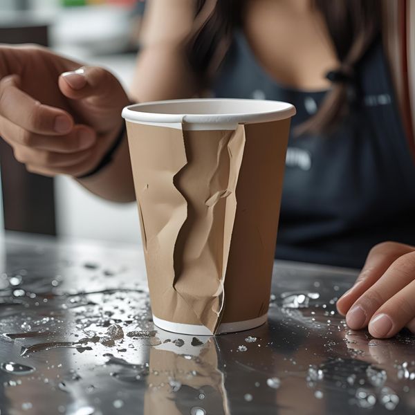 cốc giấy bị móp làm giảm trải nghiệm khách hàng