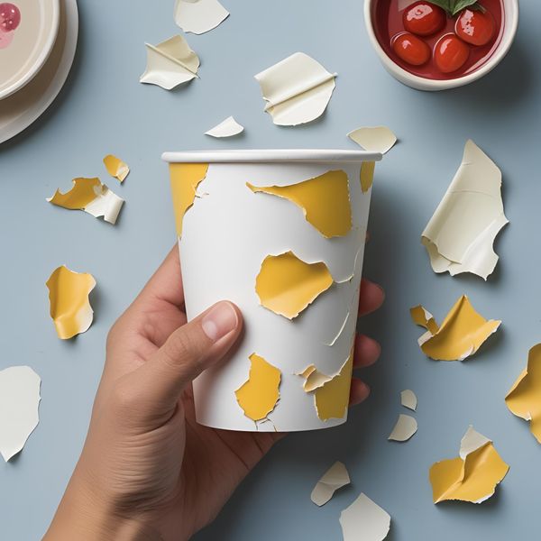 Cốc giấy miền Bắc bong tróc lớp in trong mùa ẩm