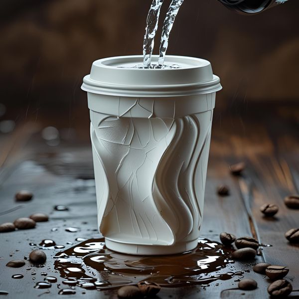 cốc nhựa không chịu nhiệt bị biến dạng khi đựng cà phê nóng