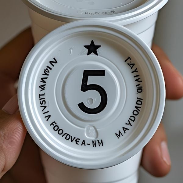 ký hiệu ♷ số 5 cho biết cốc nhựa làm từ PP chịu nhiệt tốt