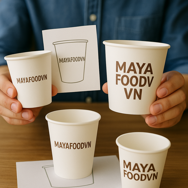 Thiết kế logo sai tỷ lệ cốc giấy Hà Nội