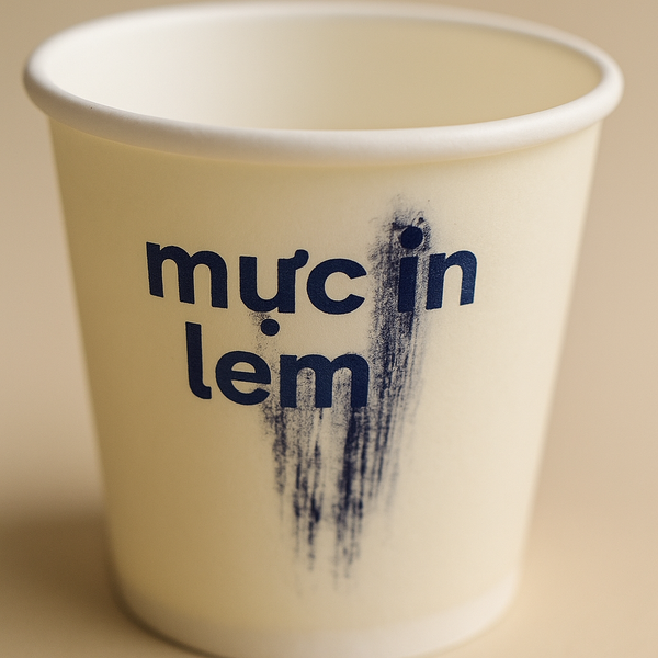 Mực in lem trên cốc giấy Hà Nội do dùng mực không đạt chuẩn