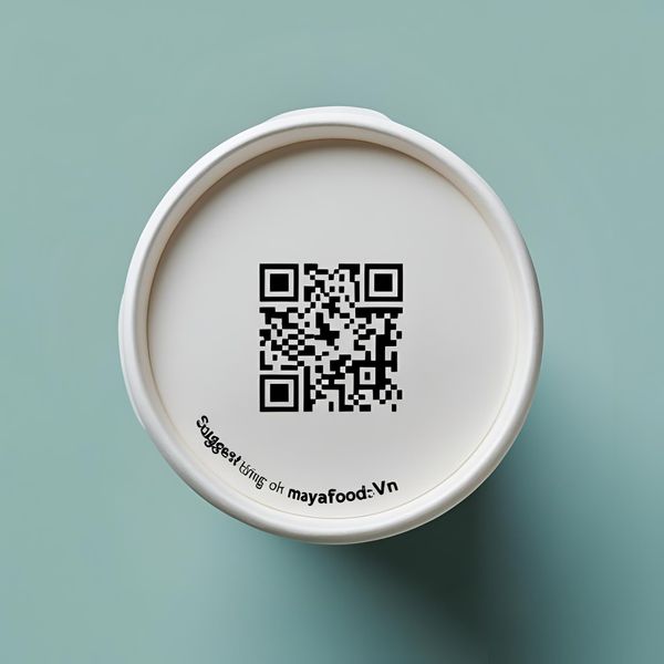 cốc giấy in logo qr code tại hà nội mayafoodvn