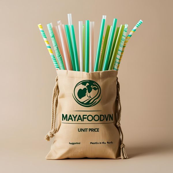 ống hút giấy in logo thân thiện môi trường Mayafoodvn