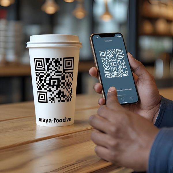 in mã QR cốc giấy dễ quét cho khách hàng