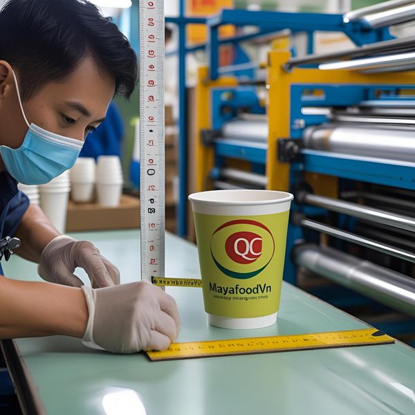 thiết kế in logo trên cốc giấy size lớn cần căn chỉnh chính xác