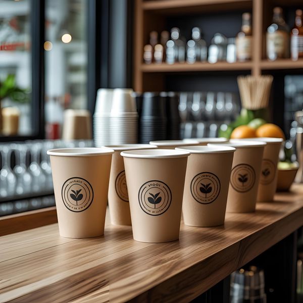 cốc giấy miền Bắc màu nâu in logo tối giản đẹp