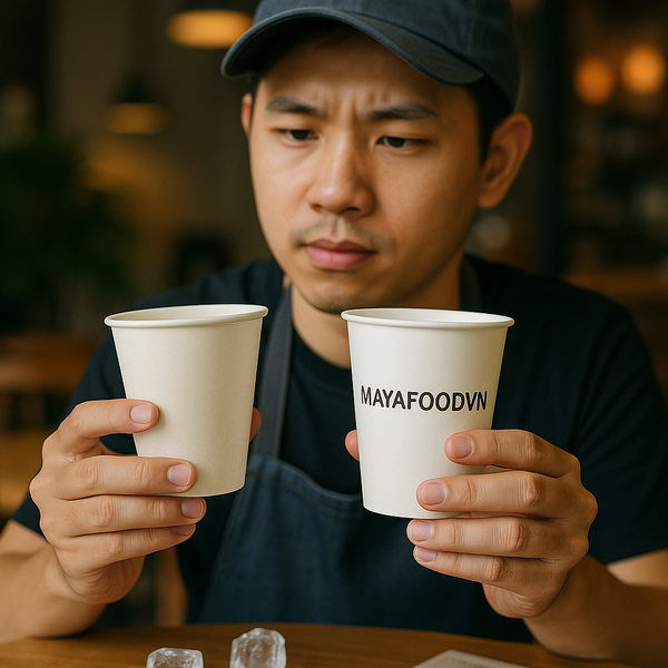 in cốc giấy lỗi màu do mực in sai loại