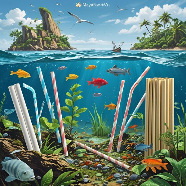 ống hút giấy thân thiện môi trường giảm rác thải nhựa