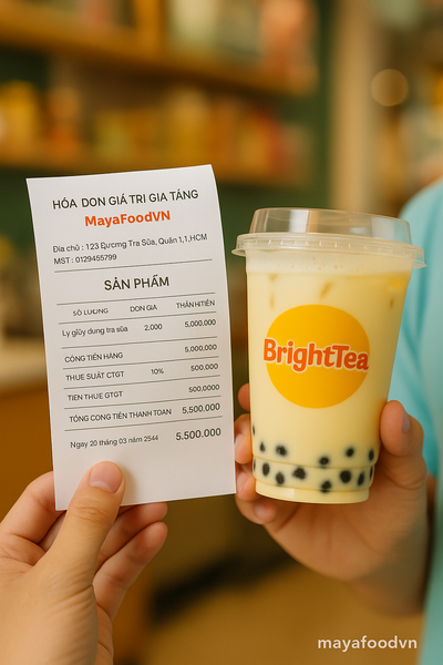 Hóa đơn bao bì hợp lệ giúp quán trà sữa kinh doanh đúng pháp luật và tránh bị loại chi phí