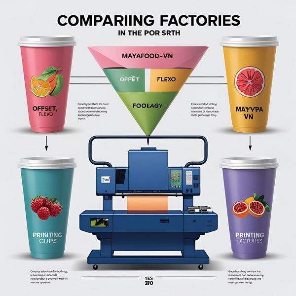 so sánh công nghệ in offset flexo lụa cho cốc giấy