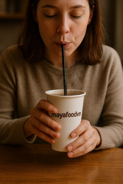 Ống hút chịu nhiệt từ nhựa PP nguyên sinh phù hợp cho đồ uống nóng.