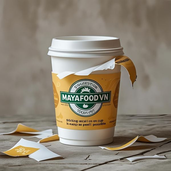 Dán decal lên cốc nhựa làm mất thẩm mỹ và dễ bong tróc.