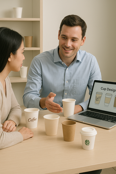 Nhà cung cấp bao bì đồng hành cùng chuỗi F&B tại TP.HCM thiết kế ly giấy chuyên nghiệp.