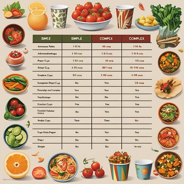 bảng so sánh ưu nhược điểm cốc giấy đơn giản và phức tạp