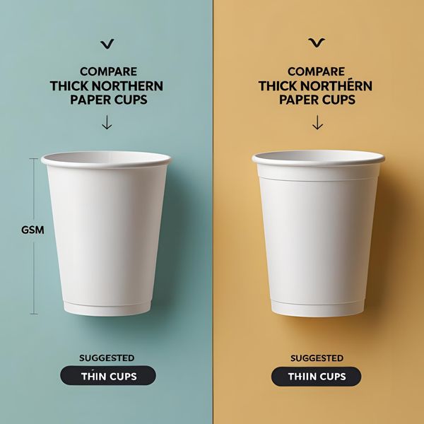 so sánh cốc giấy miền Bắc dày và cốc giấy mỏng