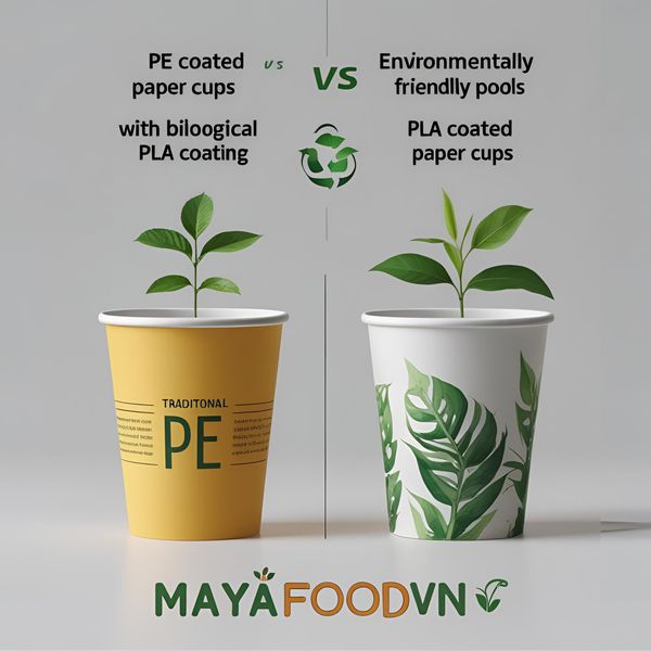 so sánh cốc giấy phủ PE và cốc giấy phủ PLA thân thiện môi trường