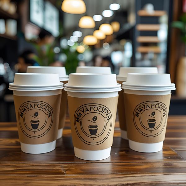 cốc giấy mayafoodvn in logo thay thế cốc nhựa hà nội