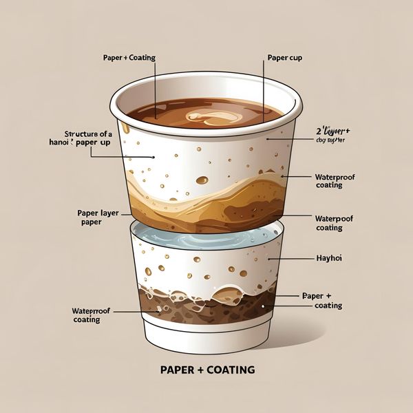 Cấu tạo cốc giấy Hà Nội gồm lớp giấy và lớp phủ chống thấm