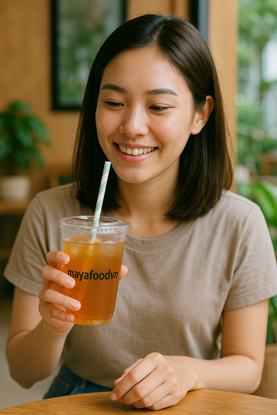 Ống hút trong suốt giữ được sự tinh tế và tôn vinh màu sắc tự nhiên của đồ uống.