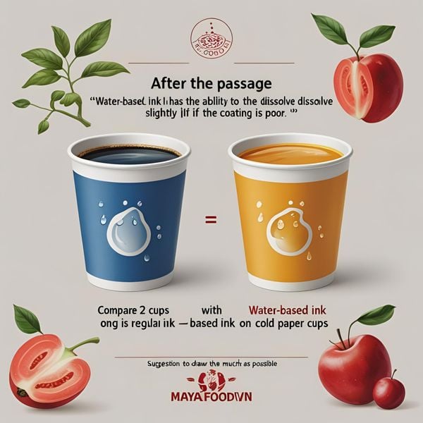 cốc giấy in tại Hà Nội có cán màng OPP chống phai màu khi đựng lạnh của MayaFoodVN