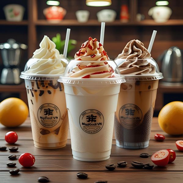 cốc cà phê take-away có khoang topping riêng