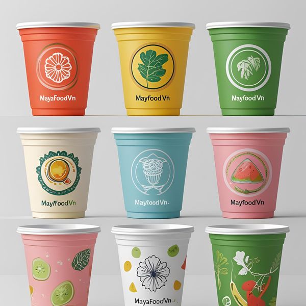 Cốc giấy in logo Mayafoodvn sắc nét giúp thương hiệu quán cà phê nổi bật trên mạng xã hội.