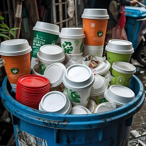 Rác thải từ cốc nhựa truyền thống gây ô nhiễm đô thị Hà Nội