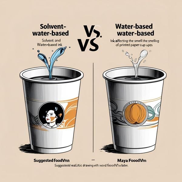 so sánh mực in solvent và water-based ảnh hưởng đến mùi của cốc giấy in