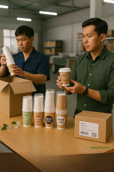 Xưởng in ly giấy số lượng lớn cho chuỗi F&B tại TP.HCM