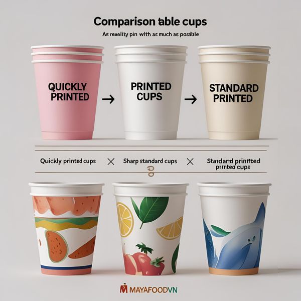 so sánh cốc giấy in nhanh kém chất lượng và cốc giấy in chuẩn