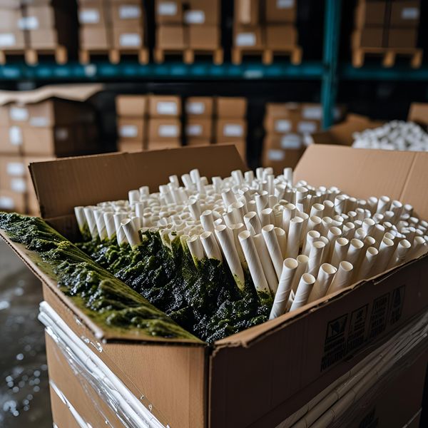 ống hút giấy bị ẩm mốc do bảo quản sai cách