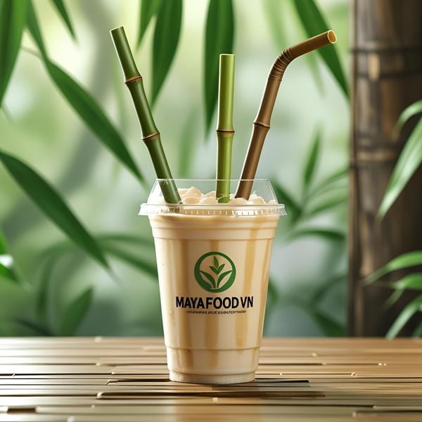 Ống hút tre tự nhiên trở thành công cụ truyền thông thương hiệu quán cà phê.
