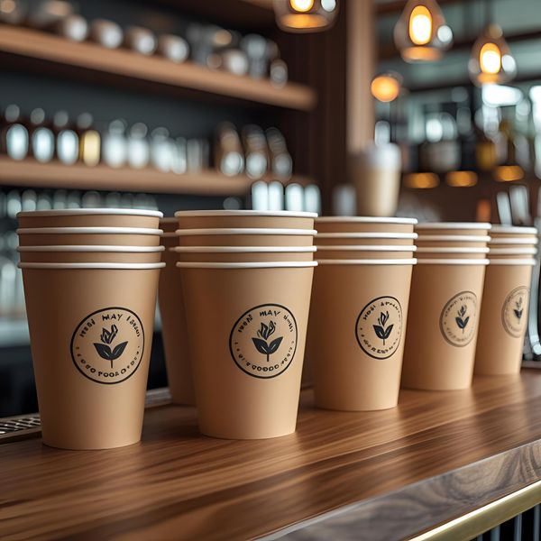 cốc giấy miền Bắc màu nâu kraft tái chế thân thiện môi trường
