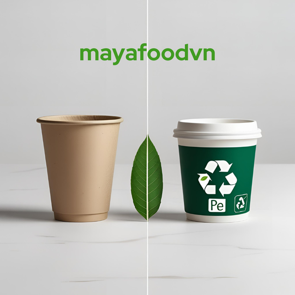 So sánh ly giấy thân thiện môi trường và ly giấy tráng PE về chất liệu