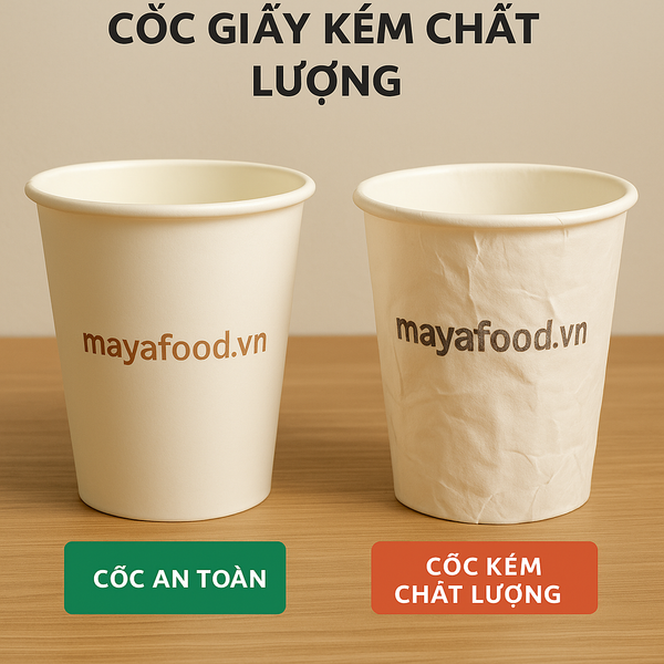 so sánh cốc giấy an toàn và cốc giấy kém chất lượng tại Hà Nội
