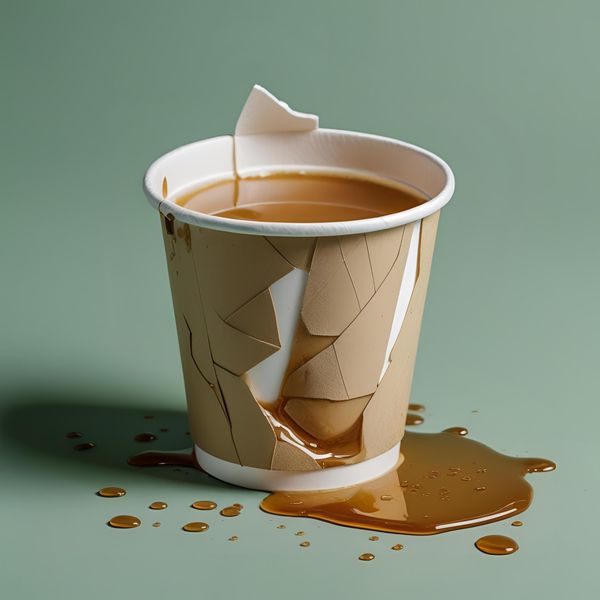 Cốc giấy Hà Nội bị biến dạng và rò nước khi đựng cà phê nóng 90 độ