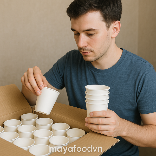 Kiểm hàng khi in cốc giấy Hà Nội để tránh giao thiếu số lượng