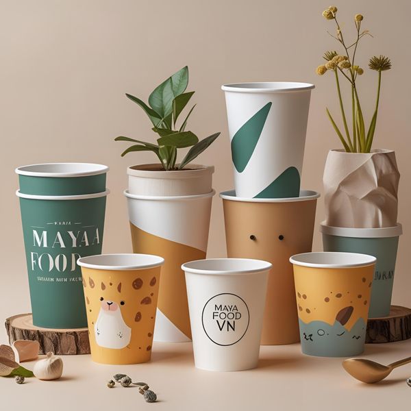 mẫu cốc giấy in logo dùng trong hội chợ miền Bắc