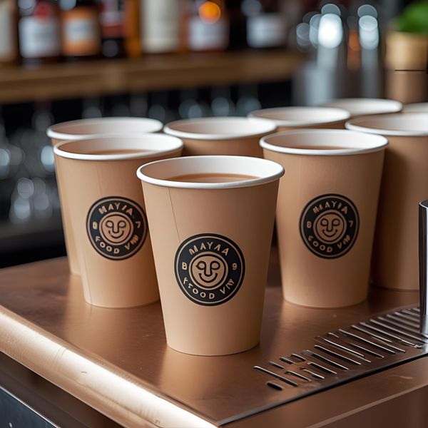 cốc giấy miền Bắc màu nâu tạo cảm giác ấm áp