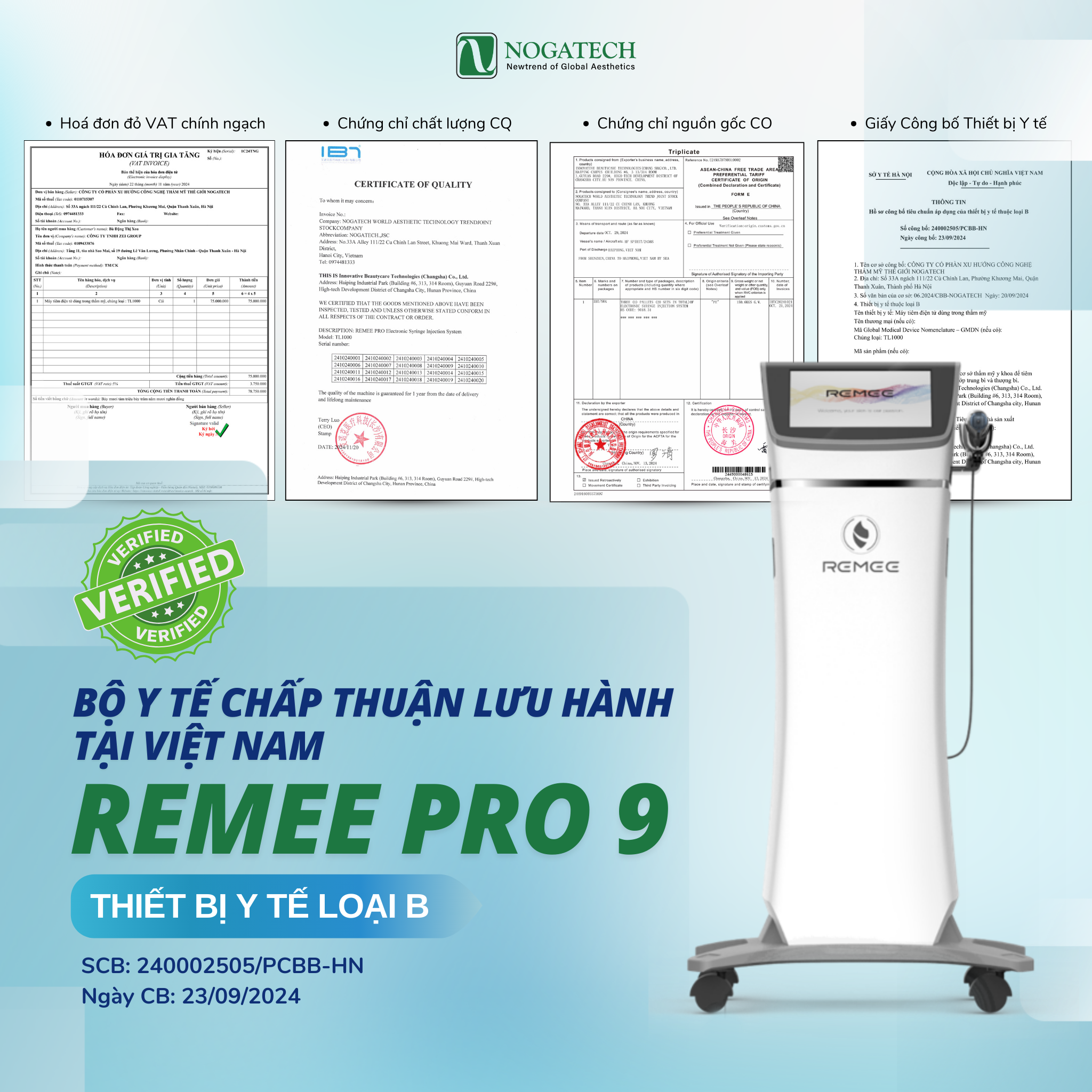 Remee – Máy tiêm khô được Bộ Y tế chứng nhận là thiết bị y tế loại B lưu hành tại Việt Nam