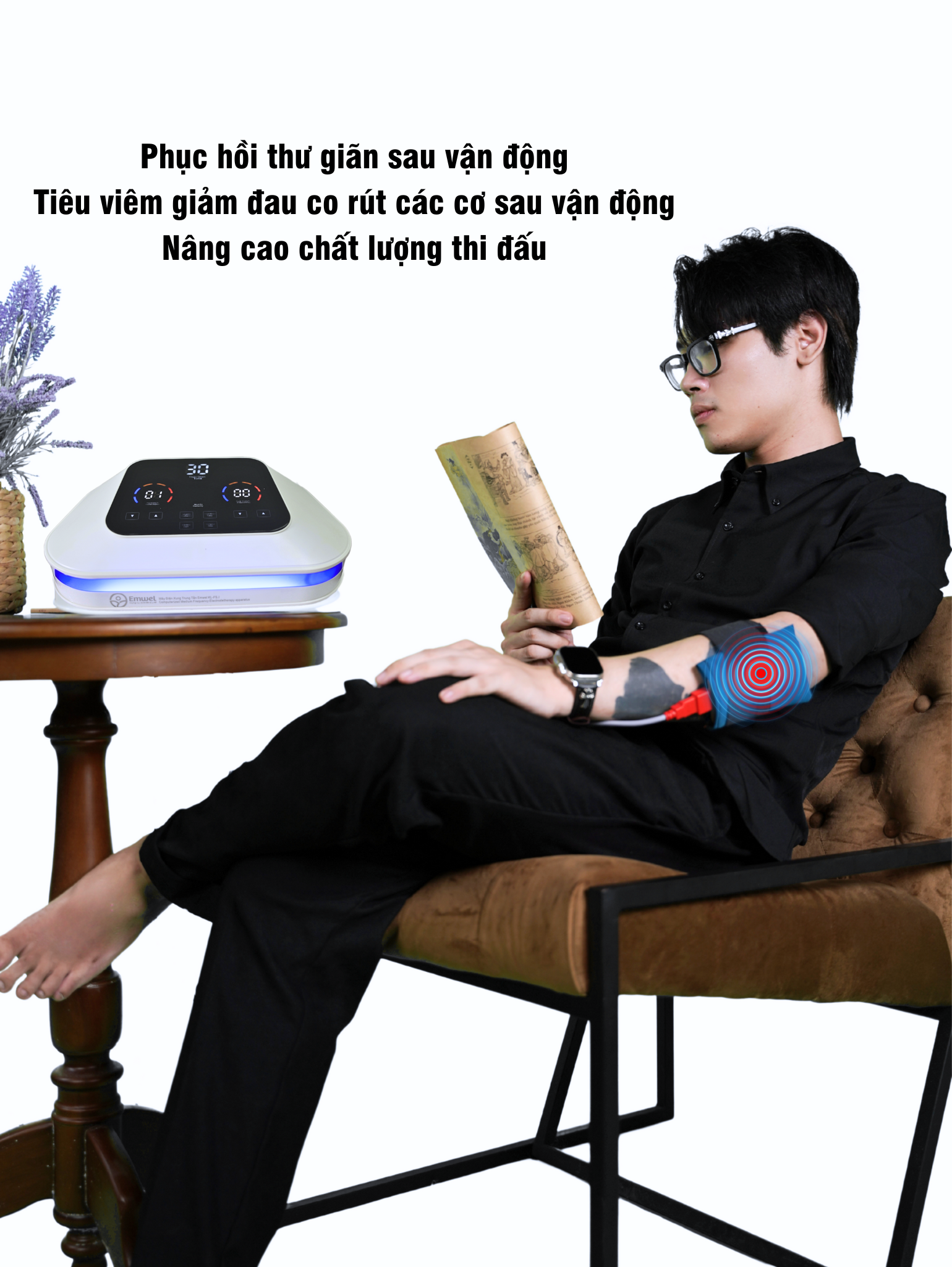 Máy điện xung trung tần Emwel quà tặng sức khỏe thiết thực: Khỏe cơ xương khớp
