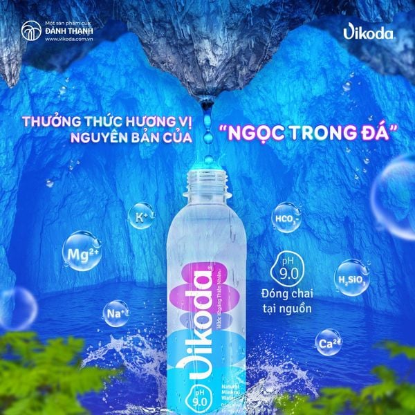 Nước khoáng kiềm thiên nhiên Vikoda chưa nhiều khoáng chất.