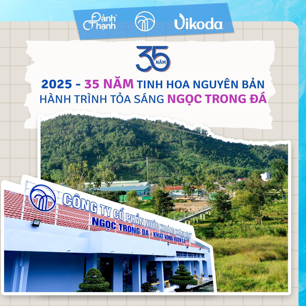Nước khoáng kiềm thiên nhiên Vikoda khai thác ở độ sâu 220m trong lòng đất.