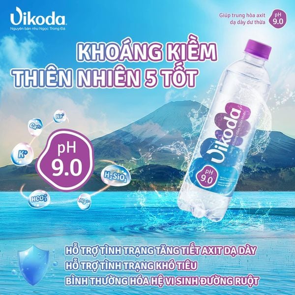 Nước uống đóng chai tại nguồn giữ nguyên tính kiềm và pH ổn định.