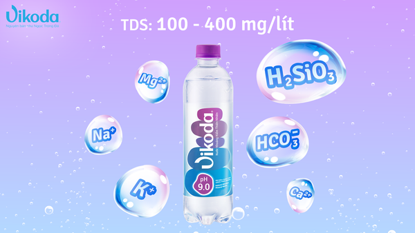 Nước khoáng kiềm thiên nhiên Vikoda có chỉ số chống oxy hóa cao làm chậm quá trình lão hóa.
