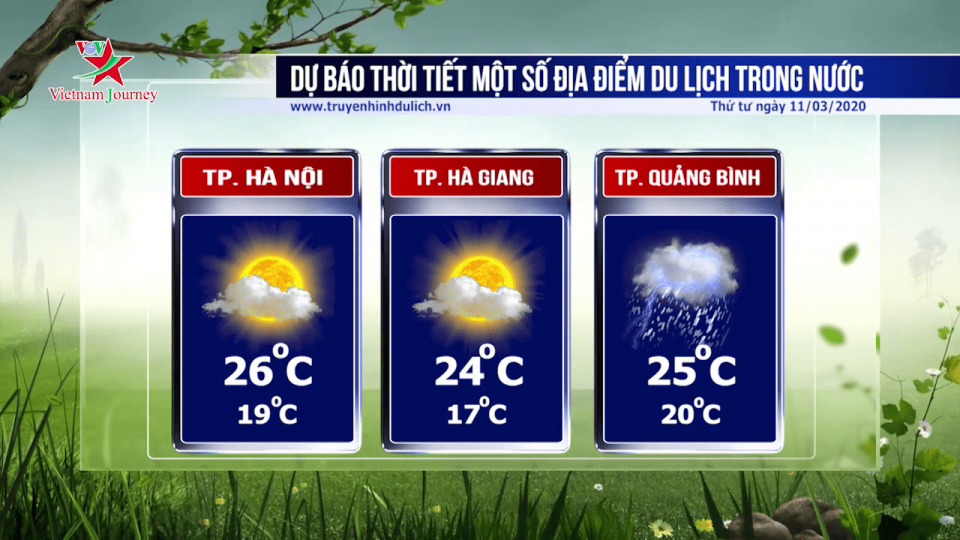 Dự báo thời tiết một số địa điểm du lịch trong cả nước ngày 11/3/2020 - VOV Du lịch - Trang tin tức của Truyền hình VOVTV