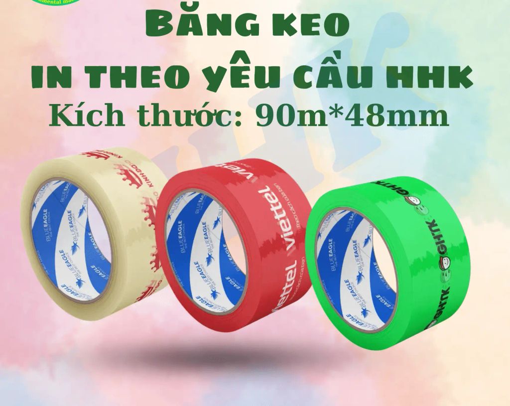 In băng keo logo chất lượng cao, in ấn chuyên nghiệp, quảng bá thương hiệu hiệu quả